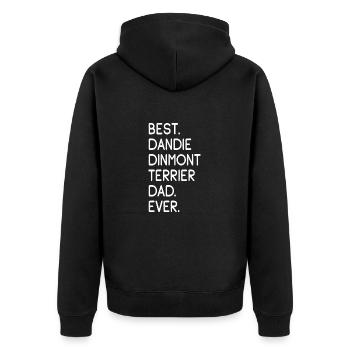 Dandie Dinmont Terrier - Unisex Premium Organic Zip Hoodie - black - Back - Nico (187cm)