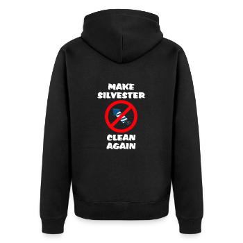 Rendre le réveillon du Nouvel An à nouveau propre Feux d’artifice Adversaires - Veste à capuche bio Premium Unisexe - noir - Dos - Nico (187cm)