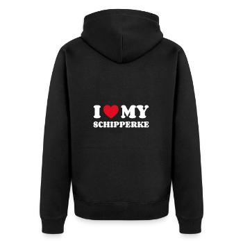 J’aime mon Schipperke - Veste à capuche bio Premium Unisexe - noir - Dos - Nico (187cm)