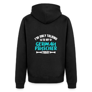 Pinscher allemand - Veste à capuche bio Premium Unisexe - noir - Dos - Nico (187cm)