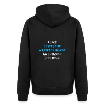 Deutscher Wachtelhund - Unisex Premium Bio Zip Hoodie - Schwarz - Hinten - Nico (187cm)