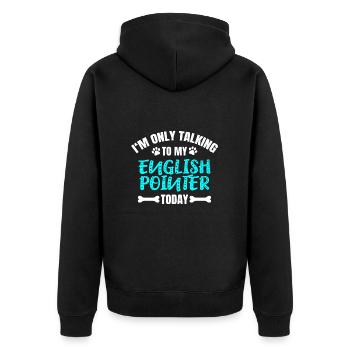 English Pointer - Unisex Premium Organic Zip Hoodie - black - Back - Nico (187cm)