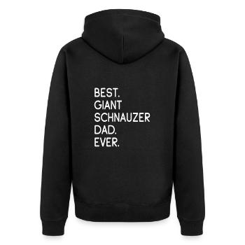 Riesenschnauzer Giant Schnauzer - Unisex Premium Bio Zip Hoodie - Schwarz - Hinten - Nico (187cm)