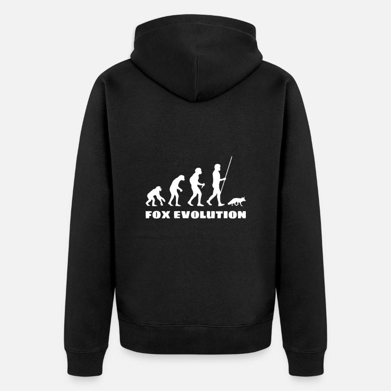 Fox Evolution - Unisex Premium Organic Zip Hoodie - black