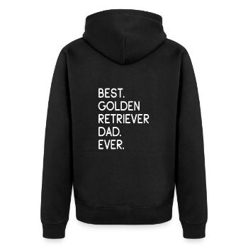 Golden Retriever - Unisex Premium Organic Zip Hoodie - black - Back - Nico (187cm)
