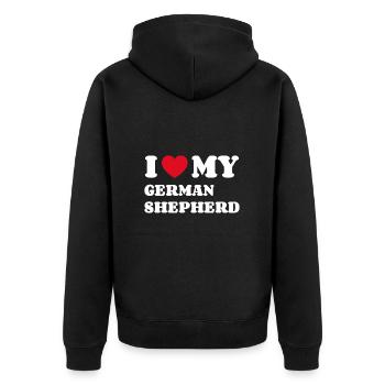 J’aime mon berger allemand Deutscher Schäferhund - Veste à capuche bio Premium Unisexe - noir - Dos - Nico (187cm)