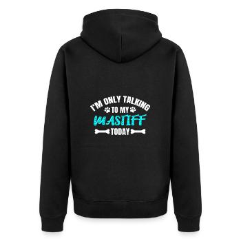 Mastiff - Unisex Premium Bio Zip Hoodie - Schwarz - Hinten - Nico (187cm)