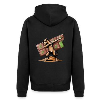 Dabbing dromedary and Dubai vibes - Unisex Premium Organic Zip Hoodie - black - Back - Nico (187cm)