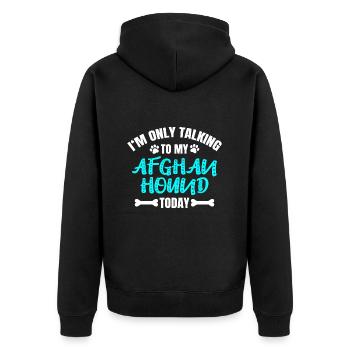 Afghan Hound Afghanischer Windhund Afghane Hund - Unisex Premium Bio Zip Hoodie - Schwarz - Hinten - Nico (187cm)