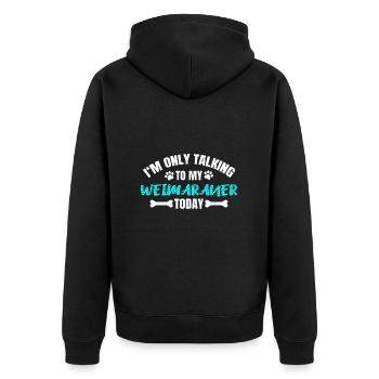 Weimaraner - Unisex Premium Bio Zip Hoodie - Schwarz - Hinten - Nico (187cm)