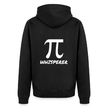 Mathelehrer Mathematiker Pi Flüsterer - Unisex Premium Bio Zip Hoodie - Schwarz - Hinten - Nico (187cm)