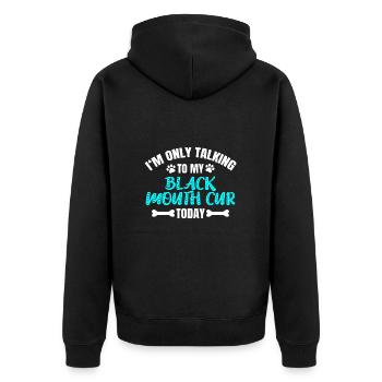 Black Mouth Cur - Unisex Premium Bio Zip Hoodie - Schwarz - Hinten - Nico (187cm)