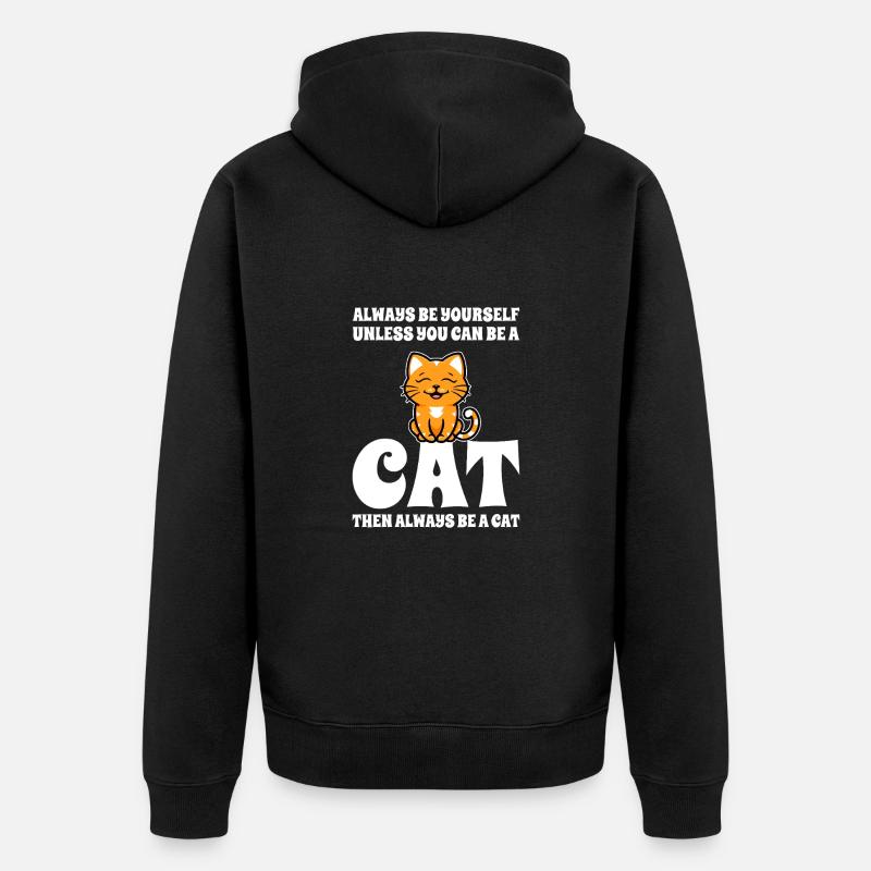 Katze - Unisex Premium Bio Zip Hoodie - Schwarz