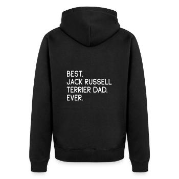 Jack Russell Terrier - Unisex Premium Bio Zip Hoodie - Schwarz - Hinten - Nico (187cm)