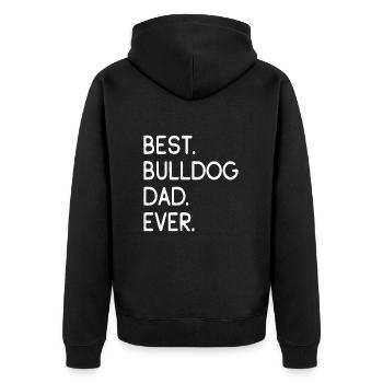 Bulldogge Bulldog - Unisex Premium Organic Zip Hoodie - black - Back - Nico (187cm)
