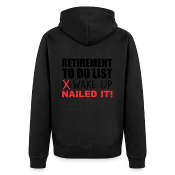 Retirement Design For Men Women Retired People - Veste à capuche bio Premium Unisexe - noir - Dos - Nico (187cm)