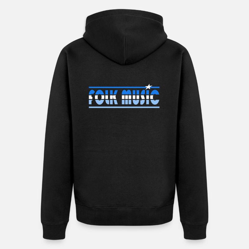 Musique Folk Rétro - Veste à capuche bio Premium Unisexe - noir