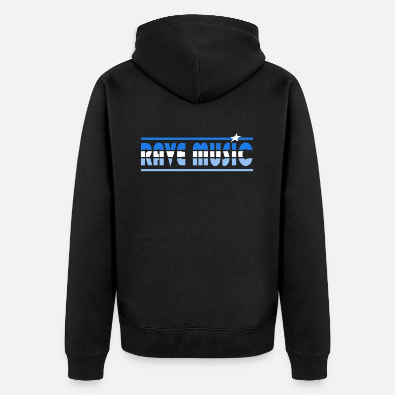 Rave Music Retro - Veste à capuche bio Premium Unisexe - noir