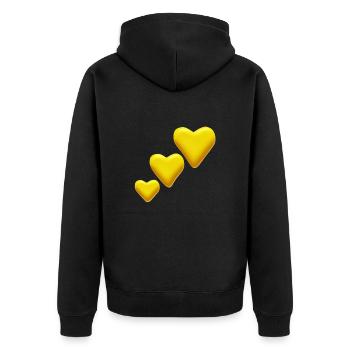 Coeur jaune idée cadeau cœurs jaunes - Veste à capuche bio Premium Unisexe - noir - Dos - Nico (187cm)