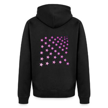 Sterne rosa pink rosarot Geschenkidee - Unisex Premium Bio Zip Hoodie - Schwarz - Hinten - Nico (187cm)