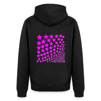 Sterne pink rosa Geschenkidee - Unisex Premium Bio Zip Hoodie - Schwarz - Hinten - Nico (187cm)