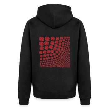 Rosen rot Geschenkidee - Unisex Premium Bio Zip Hoodie - Schwarz - Hinten - Nico (187cm)