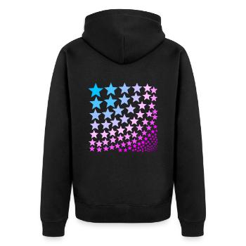 Étoile bleu rose rose turquoise idée cadeau - Veste à capuche bio Premium Unisexe - noir - Dos - Nico (187cm)