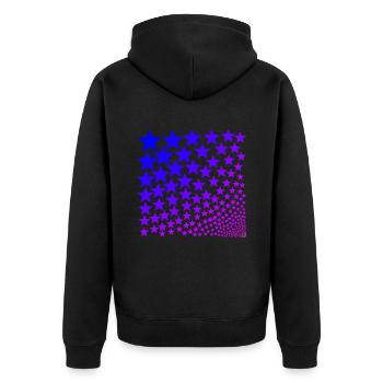 Sterne rosa pink lila violett Geschenkidee - Unisex Premium Bio Zip Hoodie - Schwarz - Hinten - Nico (187cm)