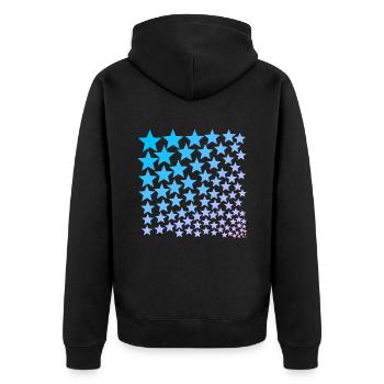 Stars turquoise light blue pink pink gift idea - Unisex Premium Organic Zip Hoodie - black - Back - Nico (187cm)