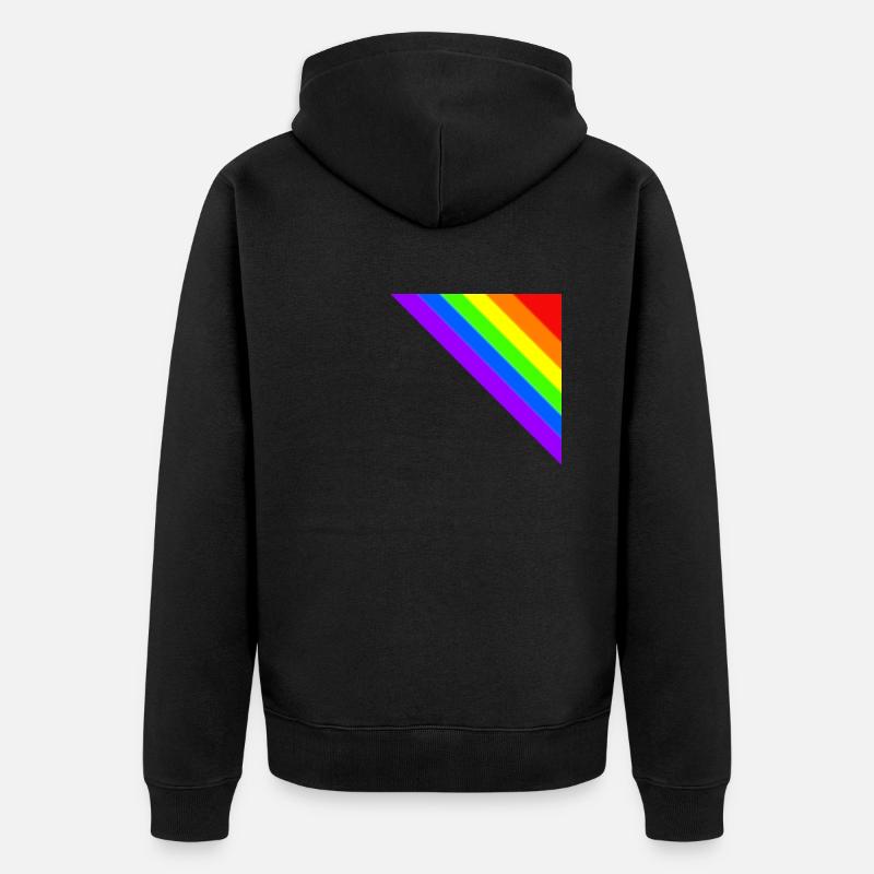 Regenbogen Geschenkidee Ecke bunt - Unisex Premium Bio Zip Hoodie - Schwarz