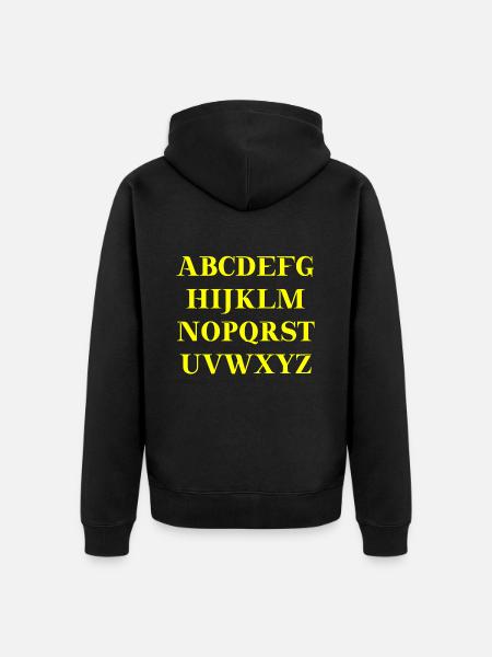 ABC Alphabet Geschenkidee - Unisex Premium Bio Zip Hoodie - Schwarz