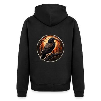 Crow Halloween - Unisex Premium Organic Zip Hoodie - black - Back - Nico (187cm)