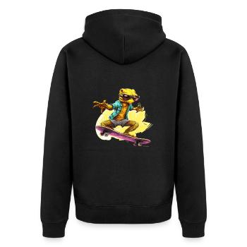 Patineur Gecko - Veste à capuche bio Premium Unisexe - noir - Dos - Nico (187cm)