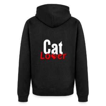 L’amour des chats - Veste à capuche bio Premium Unisexe - noir - Dos - Nico (187cm)