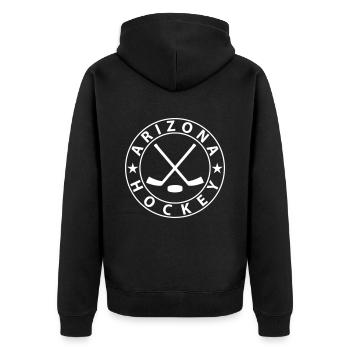 Arizona Eishockey - Unisex Premium Bio Zip Hoodie - Schwarz - Hinten - Nico (187cm)