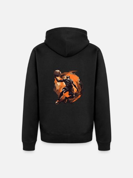 Basket Spieler - Unisex Premium Bio Zip Hoodie - Schwarz