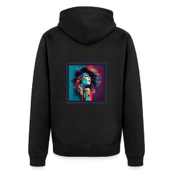 Sängerin Musik - Unisex Premium Bio Zip Hoodie - Schwarz - Hinten - Nico (187cm)