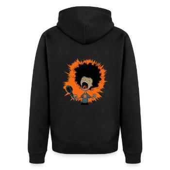 Sängerin - Unisex Premium Bio Zip Hoodie - Schwarz - Hinten - Nico (187cm)