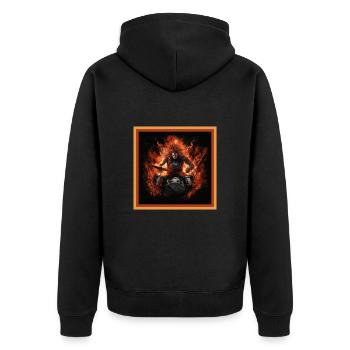 Flams Drummer - Unisex Premium Bio Zip Hoodie - Schwarz - Hinten - Nico (187cm)