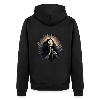 Sängerin Musik - Unisex Premium Bio Zip Hoodie - Schwarz - Hinten - Nico (187cm)