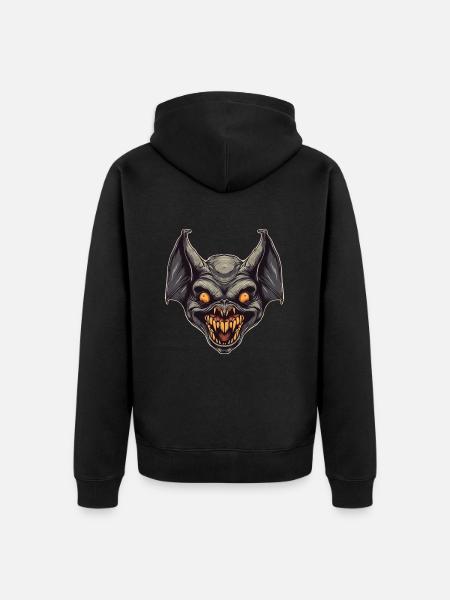 Fledermaus - Unisex Premium Bio Zip Hoodie - Schwarz