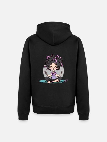 Yoga Lotus Pose - Unisex Premium Bio Zip Hoodie - Schwarz