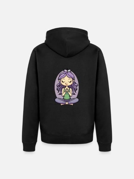 Yoga Lotus Pose - Unisex Premium Bio Zip Hoodie - Schwarz