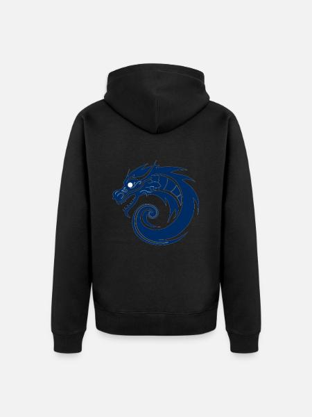 Drachen Asien blau - Unisex Premium Bio Zip Hoodie - Schwarz