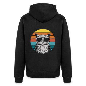 oiseau de nuit hibou hibou oiseau - Veste à capuche bio Premium Unisexe - noir - Dos - Nico (187cm)