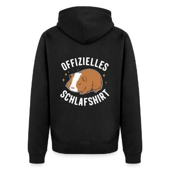 Meerschweinchen Kurzhaar Langhaar Crested Hunde - Unisex Premium Bio Zip Hoodie - Schwarz - Hinten - Nico (187cm)