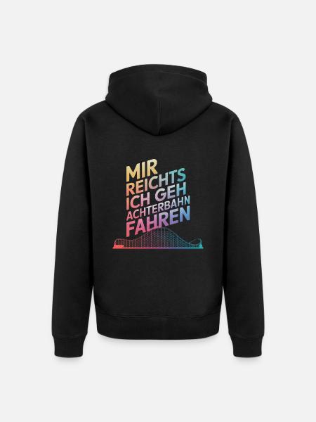 Achterbahn Freizeitpark Roller Coaster - Unisex Premium Bio Zip Hoodie - Schwarz