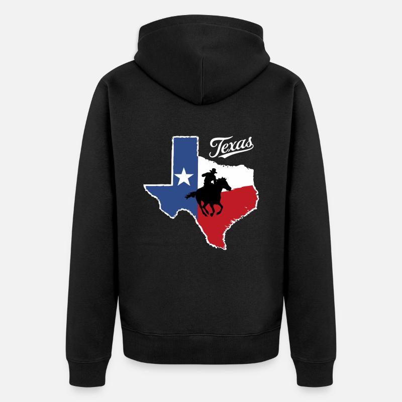 État du Texas Texans Texas - Veste à capuche bio Premium Unisexe - noir