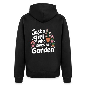 Gardener Garden Plants Gardening - Unisex Premium Organic Zip Hoodie - black - Back - Nico (187cm)