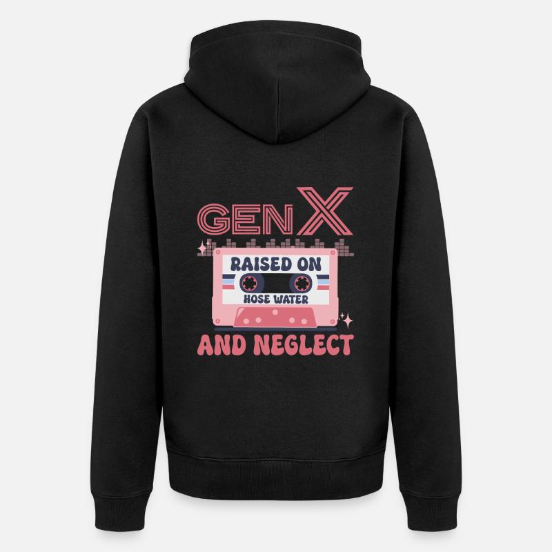 Generation X Humor - Unisex Premium Bio Zip Hoodie - Schwarz